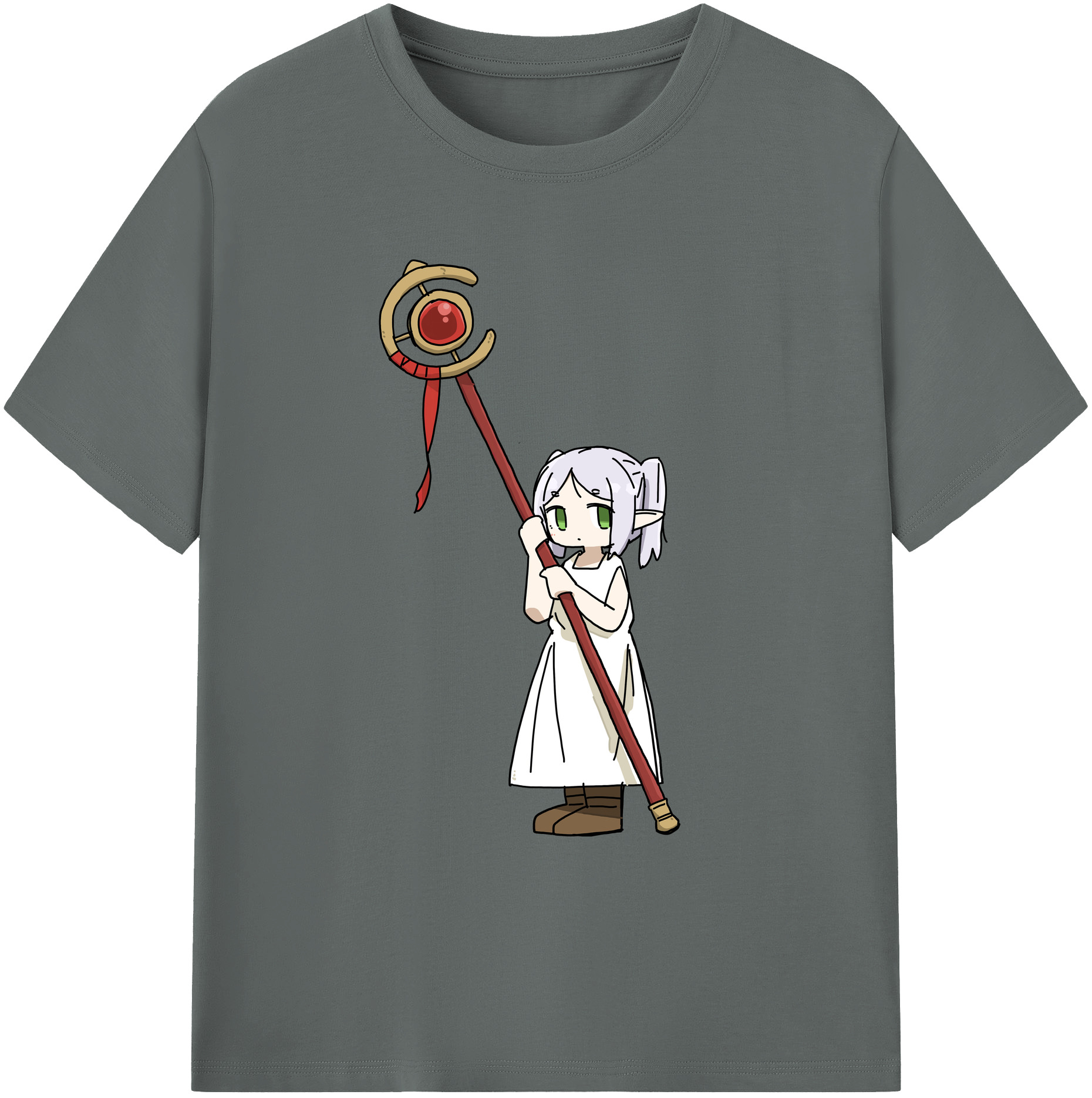（画像用） 葬送のフリーレン Frieren 綿100％ メンズ半袖Tシャツ｜肌触りやわらか＆通気性